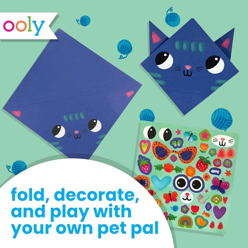Ooly DIY Paper Kit, 24 Animal Origami Designs & Stickers, Kit Includes 12 Completed, 6 Blank and 6 Color-in Folding Pet Origami Designs - Image 4